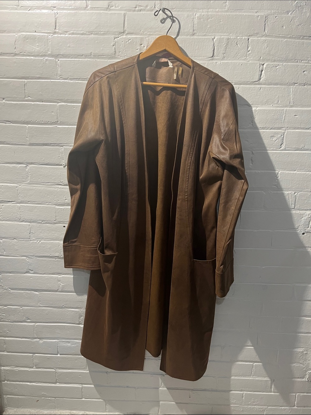 Soft Surroundings Brown Faux Leather Jacket